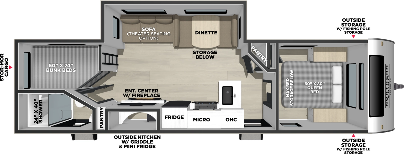 Northern Spirit 2963BH Floorplan